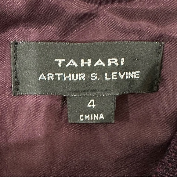 Tahari Cowl Neck Career Office Dress Plum Sleeveless - Picture 4 of 5